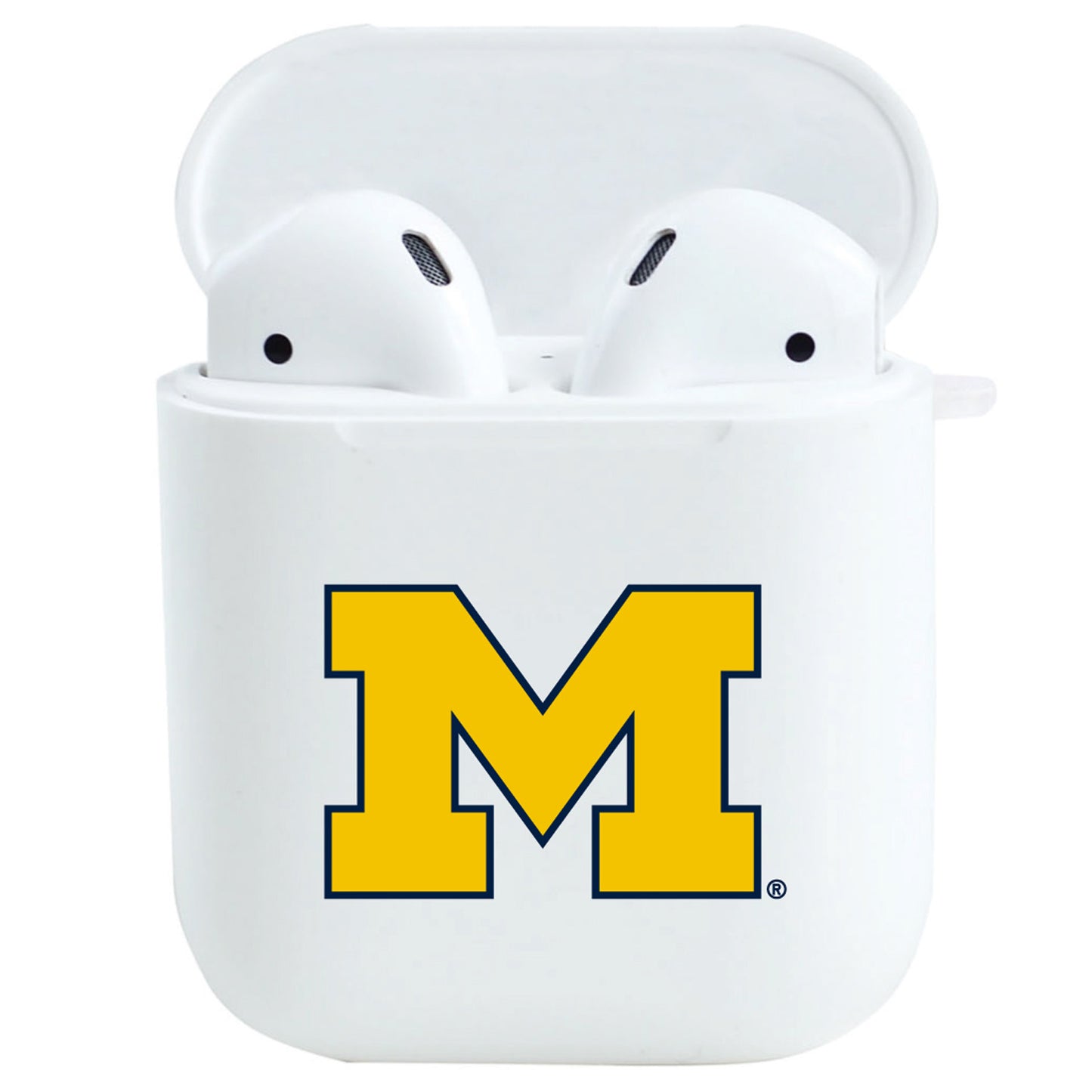 White Michigan Wolverines Airpods Case