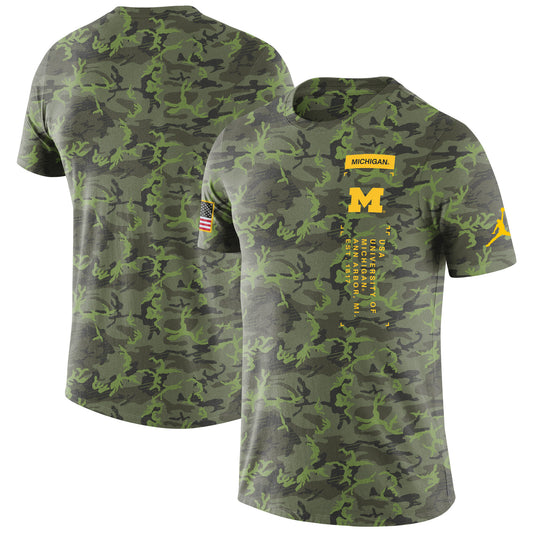 Men's Jordan Brand Camo Michigan Wolverines Military T-Shirt