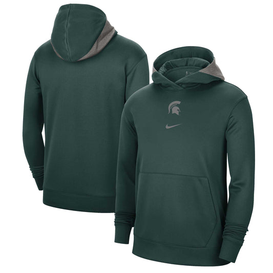 Men's Nike Green Michigan State Spartans Team Basketball Spotlight Performance Pullover Hoodie