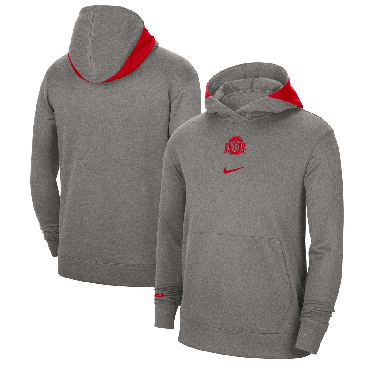 Men's Nike Heather Gray Ohio State Buckeyes Team Basketball Spotlight Performance Pullover Hoodie
