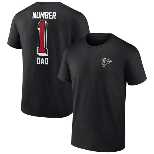 Men's Black Atlanta Falcons Number One Dad T-Shirt