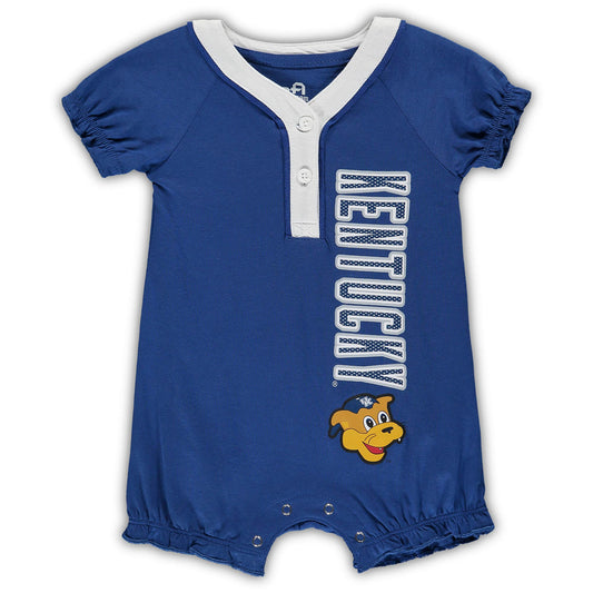 Girls Infant Royal/White Kentucky Wildcats Raglan V-Neck Romper