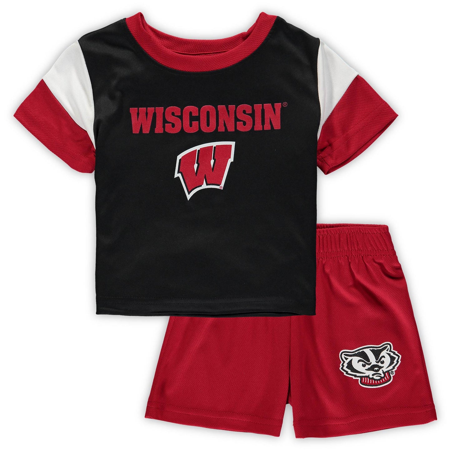 Preschool & Toddler Black/Red Wisconsin Badgers T-Shirt & Shorts Set