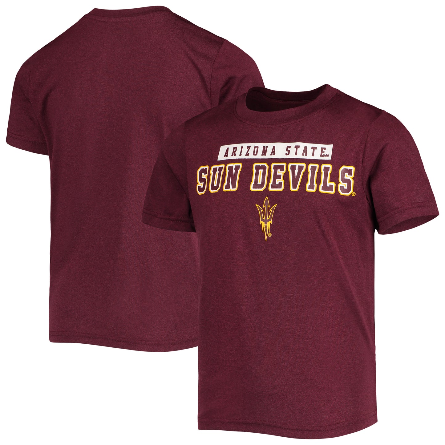 Youth Maroon Arizona State Sun Devils Block T-Shirt