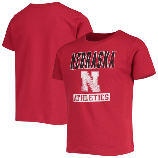 Youth Scarlet Nebraska Huskers Vintage T-Shirt