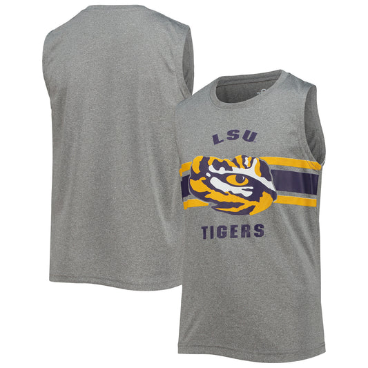 Youth Heathered Gray LSU Tigers Sleeveless T-Shirt