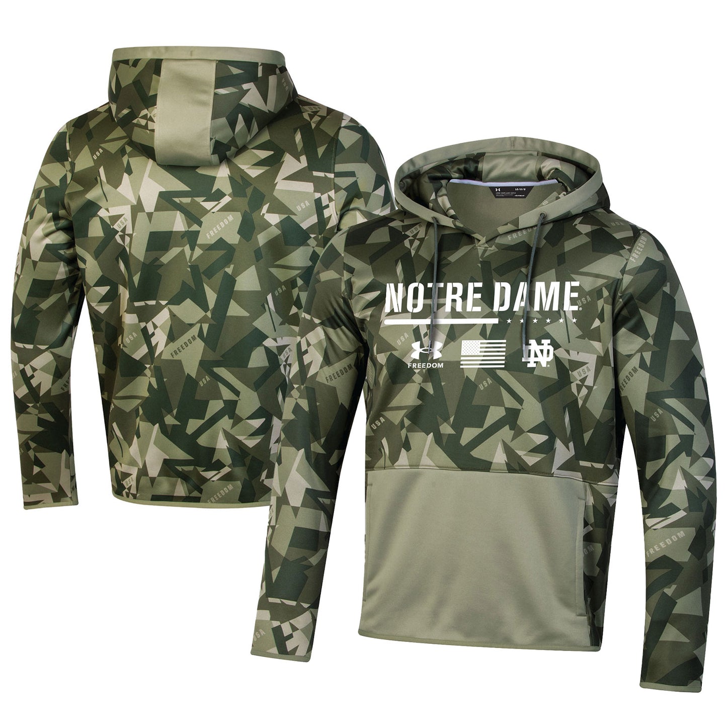 Men's Under Armour Camo Notre Dame Fighting Irish Freedom Pullover Hoodie