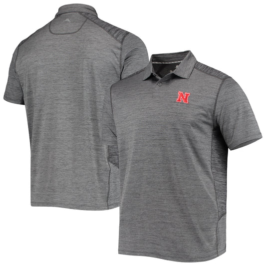 Men's Tommy Bahama Gray Nebraska Huskers Delray IslandZone Polo