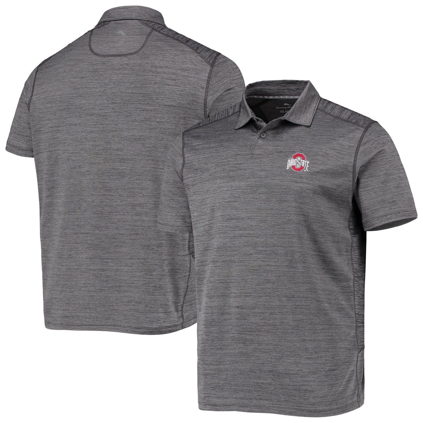 Men's Tommy Bahama Gray Ohio State Buckeyes Delray IslandZone Polo