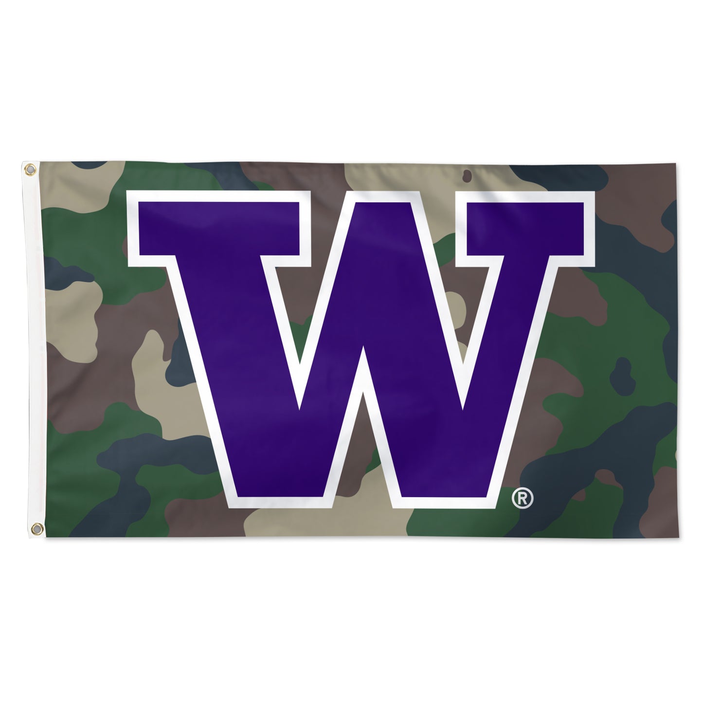 WinCraft Washington Huskies 3' x 5' Single-Sided Deluxe Camo Flag