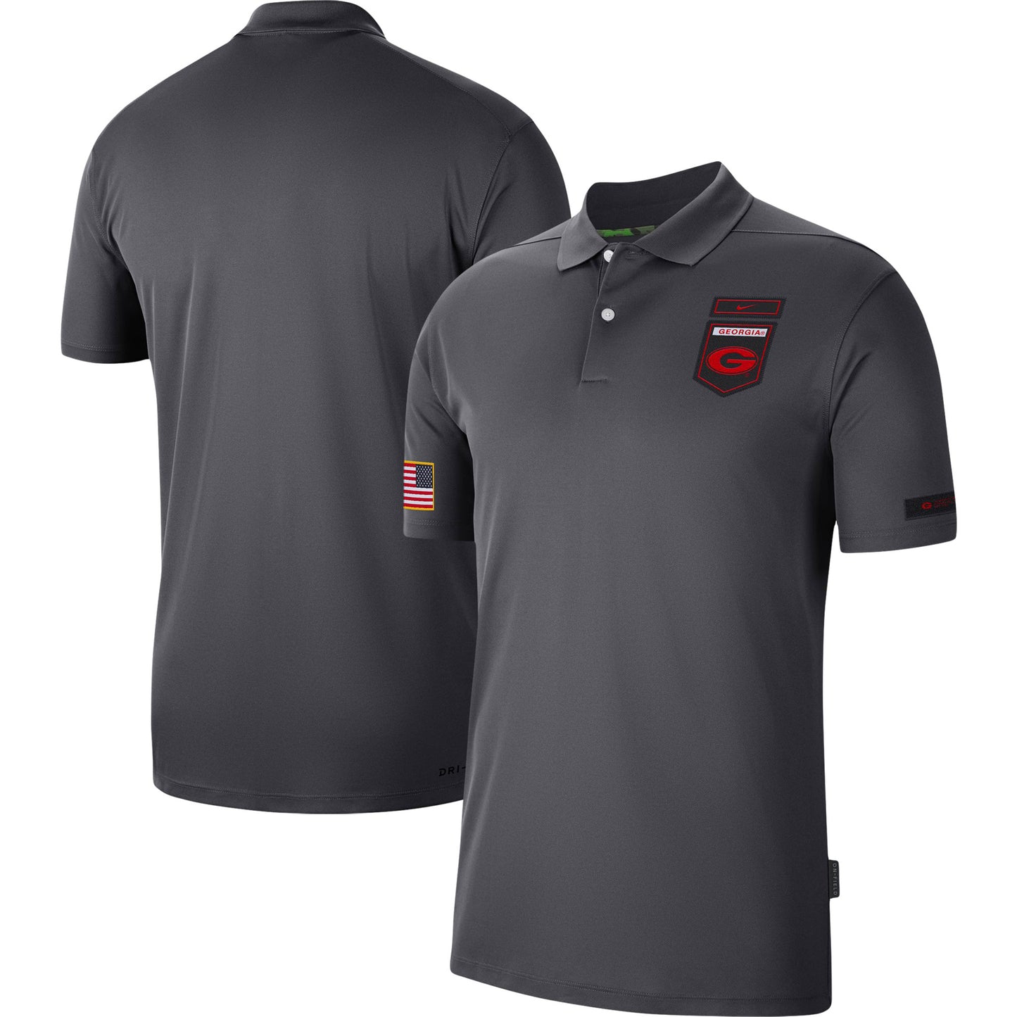 Men's Nike Anthracite Georgia Bulldogs Victory Military Appreciation Performance Polo