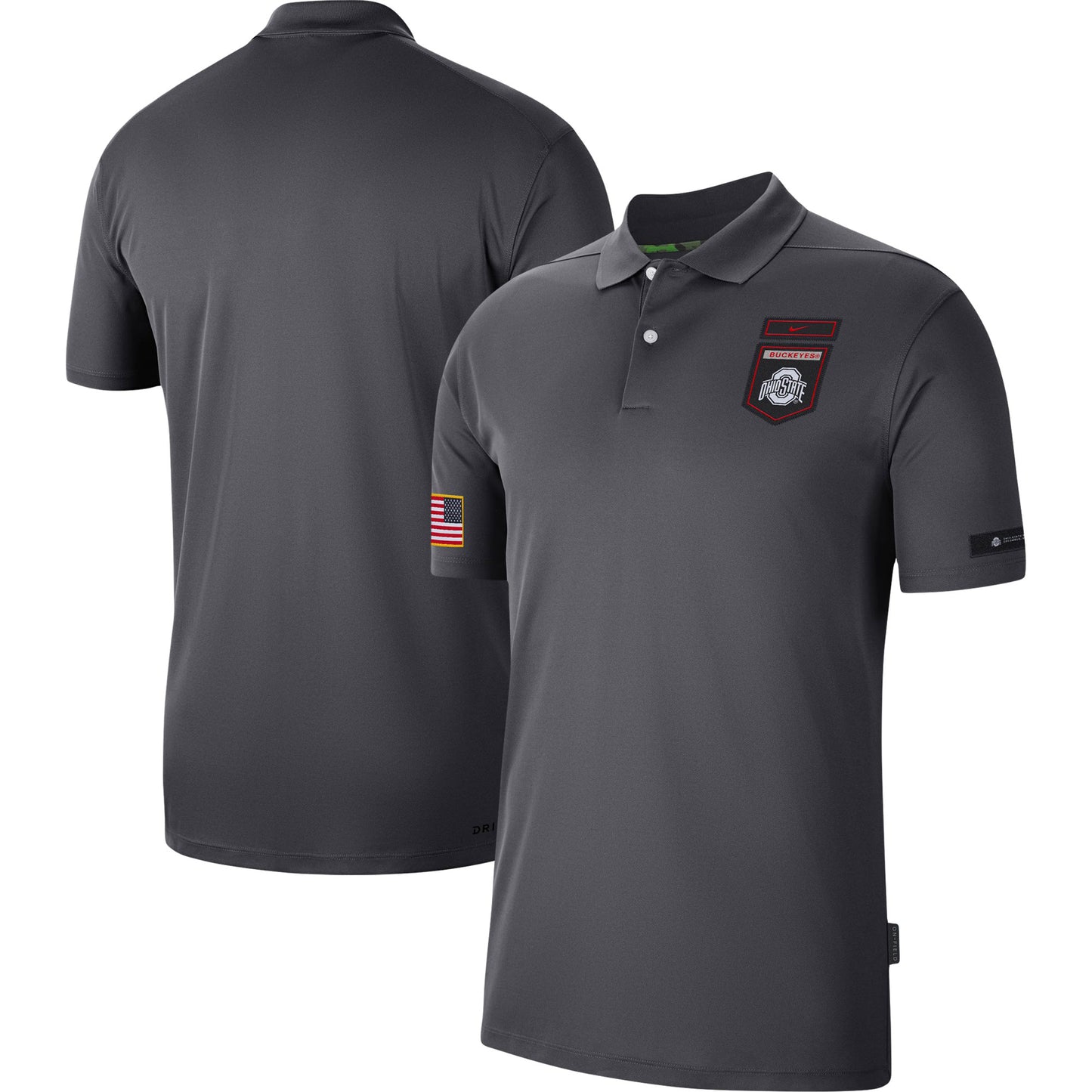 Men's Nike Anthracite Ohio State Buckeyes Victory Military Appreciation Performance Polo