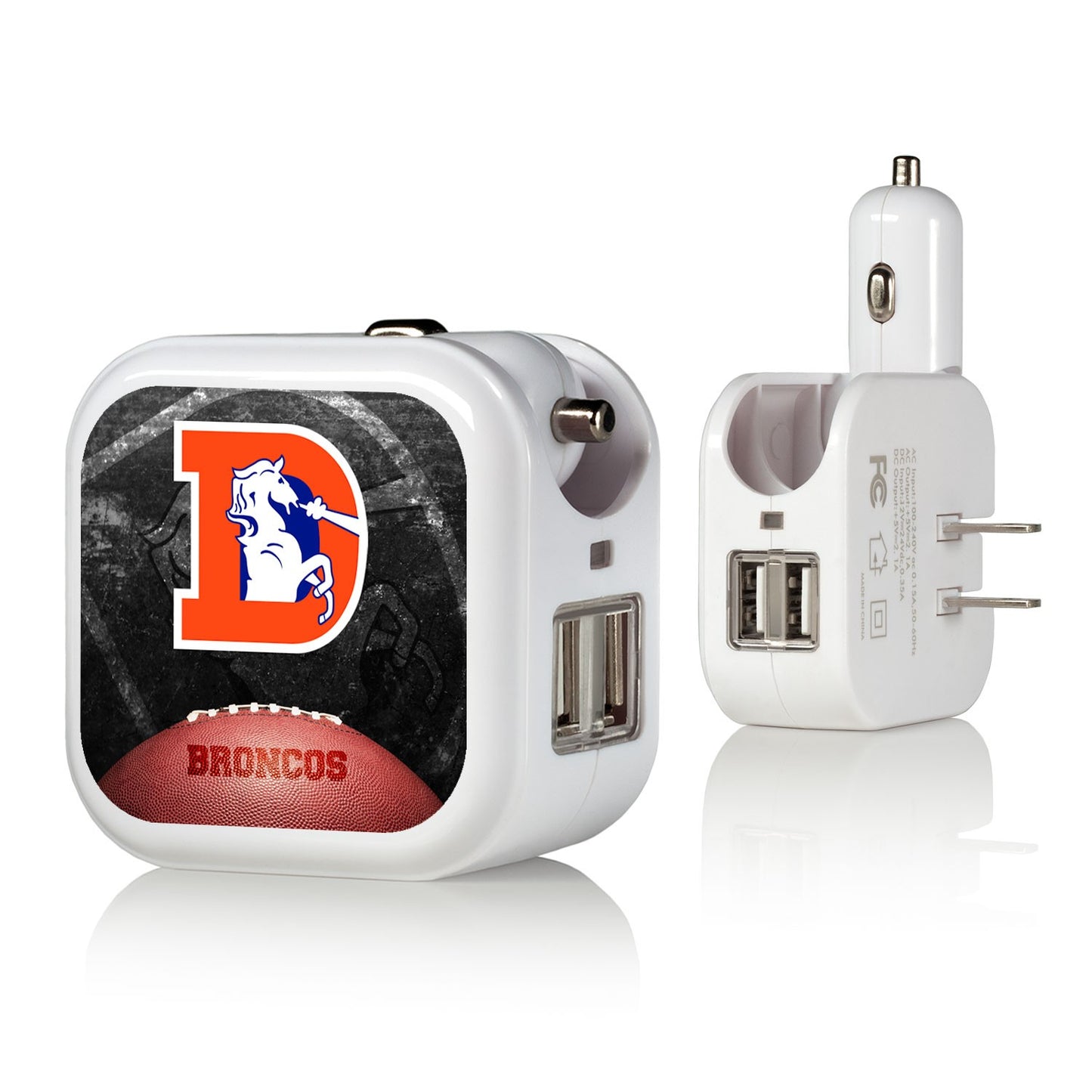 Denver Broncos 2-in-1 Legendary Design USB Charger