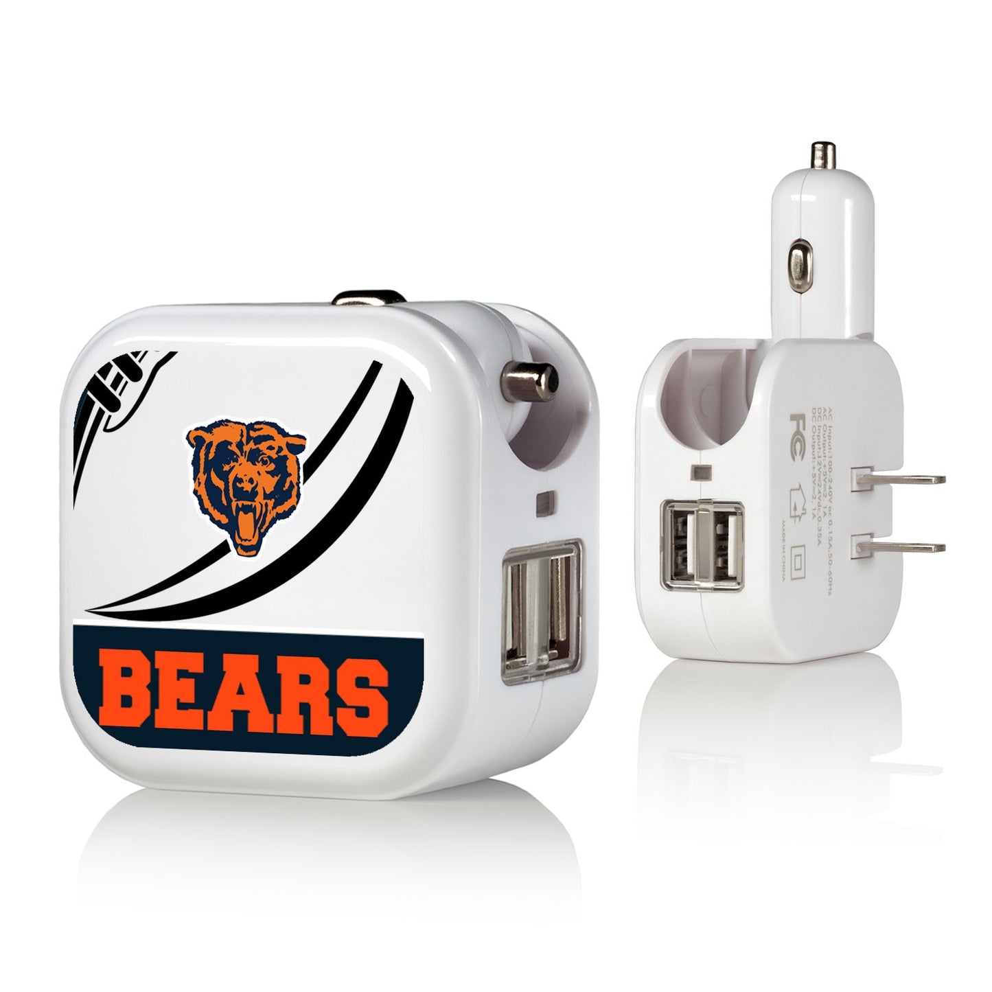 Chicago Bears 2-in-1 Pastime Design USB Charger