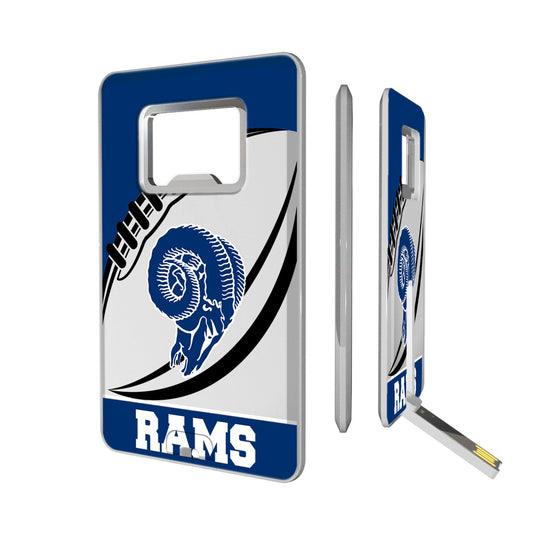 Los Angeles Rams 32GB Passtime Design Credit Card USB Drive with Bottle Opener