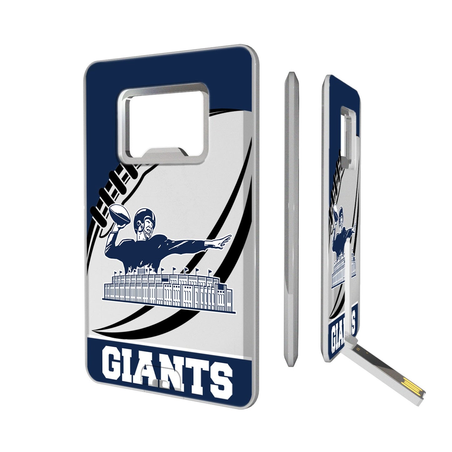 New York Giants 32GB Passtime Design Credit Card USB Drive with Bottle Opener