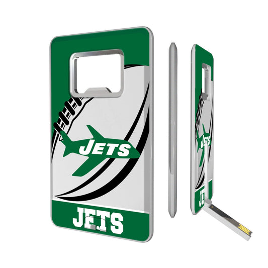 New York Jets 32GB Passtime Design Credit Card USB Drive with Bottle Opener