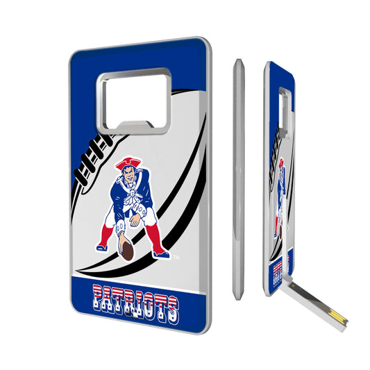 New England Patriots 32GB Passtime Design Credit Card USB Drive with Bottle Opener