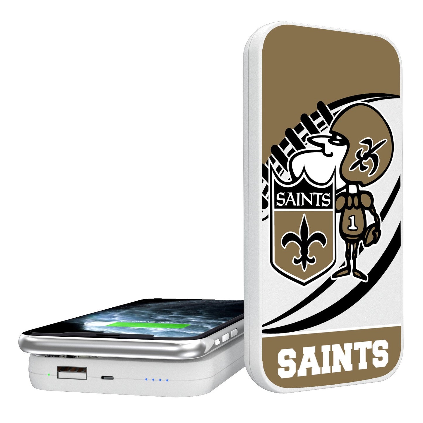 New Orleans Saints 5000 mAh Passtime Design Wireless Power Bank