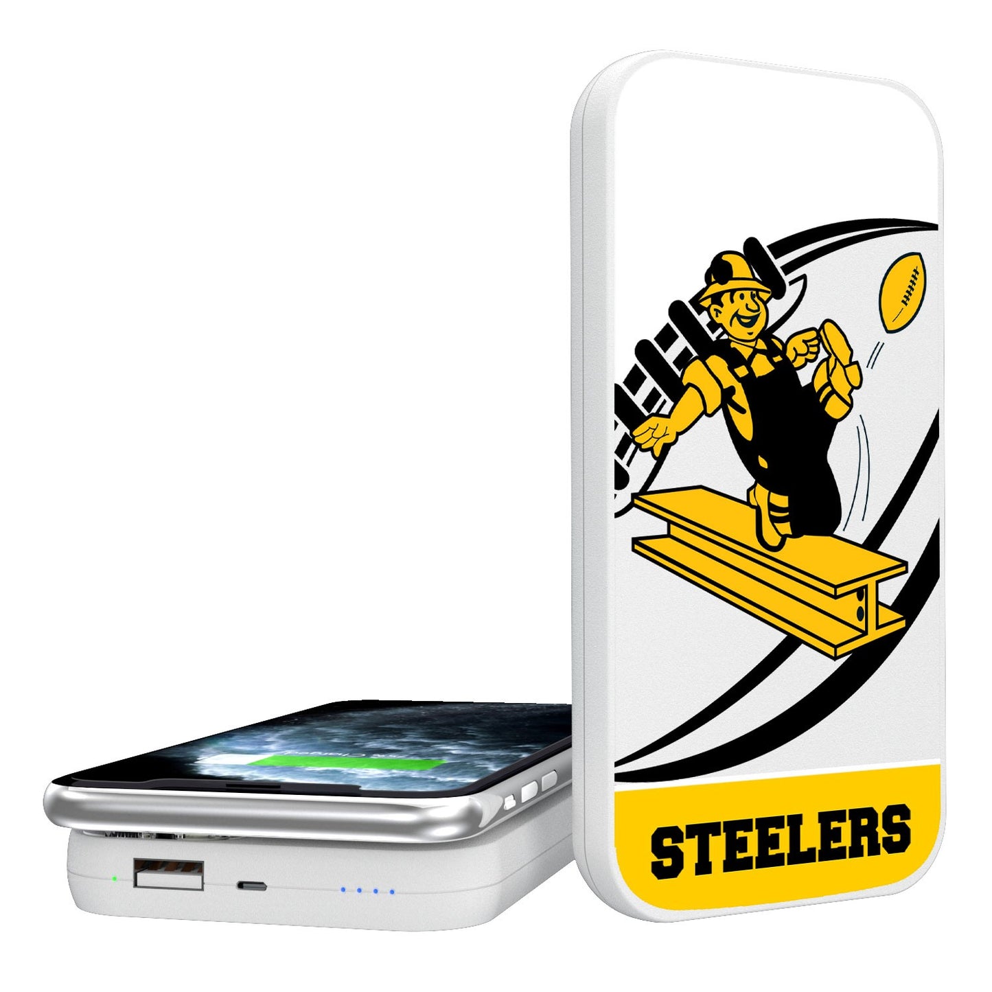 Pittsburgh Steelers 5000 mAh Passtime Design Wireless Power Bank