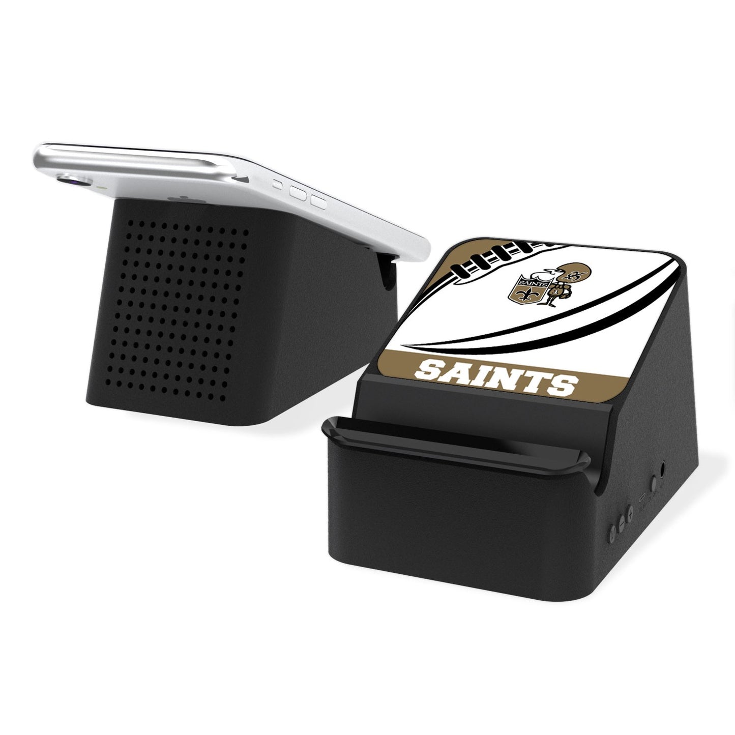 New Orleans Saints 5-Watt Passtime Design Wireless Charging Station and Bluetooth Speaker