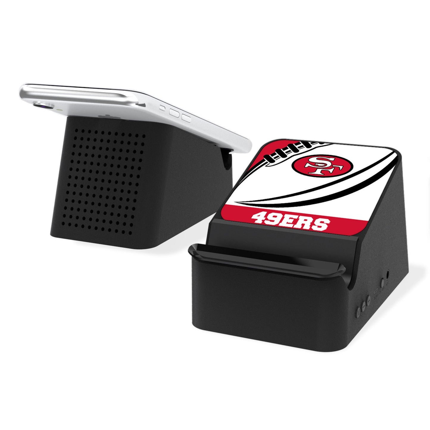 San Francisco 49ers 5-Watt Passtime Design Wireless Charging Station and Bluetooth Speaker