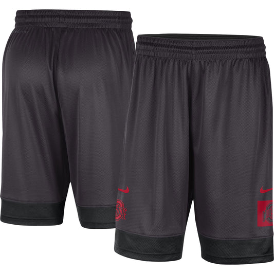 Men's Nike Charcoal Ohio State Buckeyes Performance Fast Break Shorts