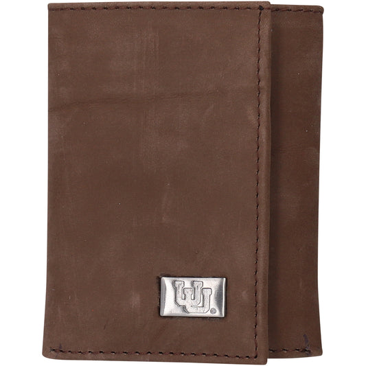 Utah Utes Leather Trifold Wallet with Concho