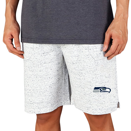 Men's Concepts Sport White/Charcoal Seattle Seahawks Throttle Knit Jam Shorts