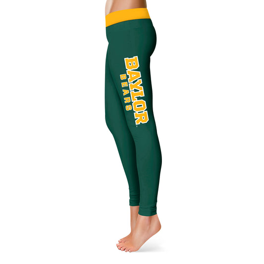 Women's Green Baylor Bears Solid Yoga Leggings