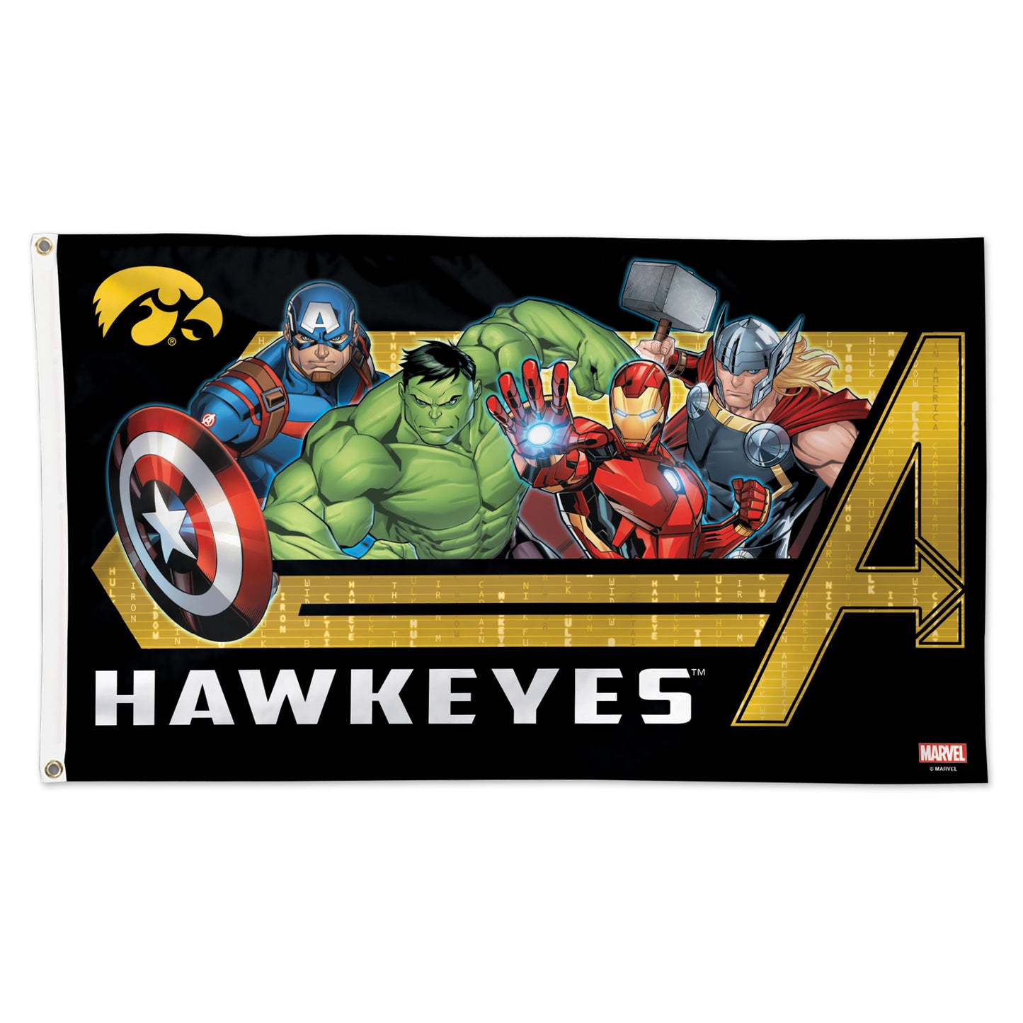 WinCraft Iowa Hawkeyes 3' x 5' Single-Sided Deluxe Avengers Flag