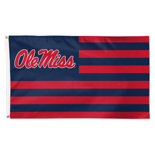 WinCraft Ole Miss Rebels 3' x 5' Single-Sided Deluxe Patriotic Stars & Stripes Flag