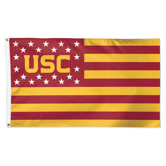 WinCraft USC Trojans 3' x 5' Single-Sided Deluxe Patriotic Stars & Stripes Flag