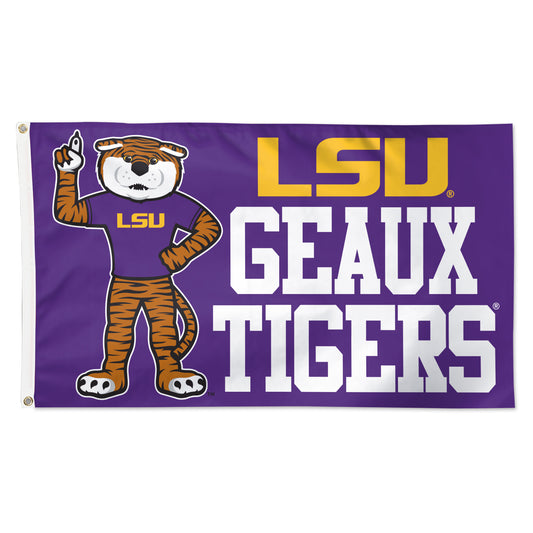 WinCraft LSU Tigers 3' x 5' Single-Sided Deluxe Mascot Flag
