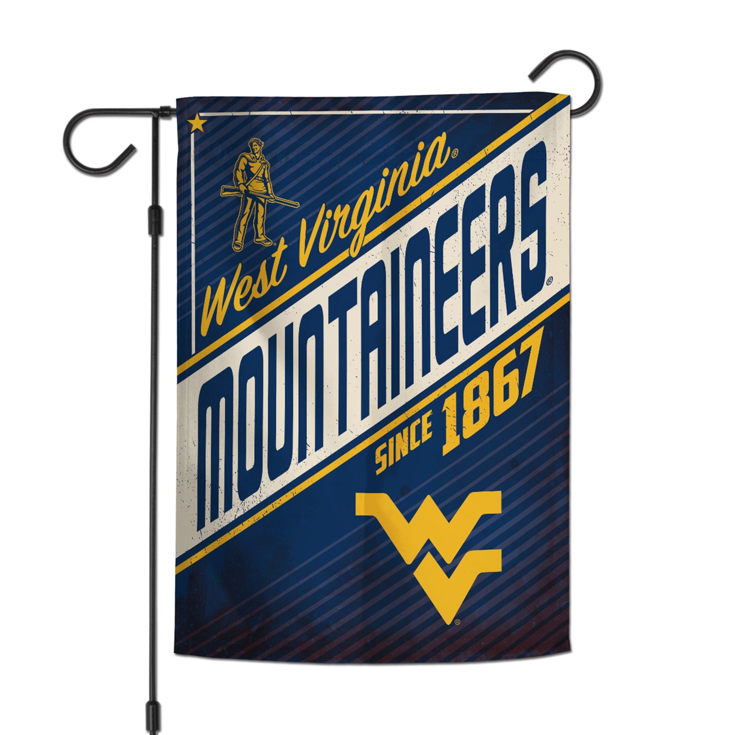 WinCraft West Virginia Mountaineers 12" x 18" Throwback Logo Double-Sided Garden Flag