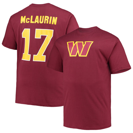 Men's Fanatics Terry McLaurin Burgundy Washington Commanders Big & Tall Player Name & Number T-Shirt