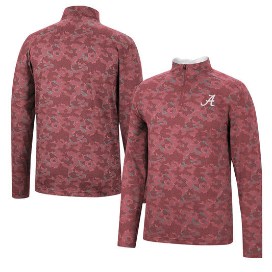 Men's Colosseum Crimson Alabama Crimson Tide Tivo Quarter-Zip Jacket