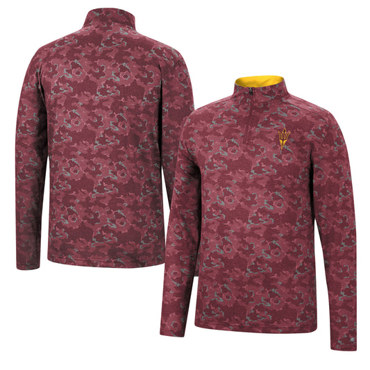 Men's Colosseum Maroon Arizona State Sun Devils Tivo Quarter-Zip Jacket