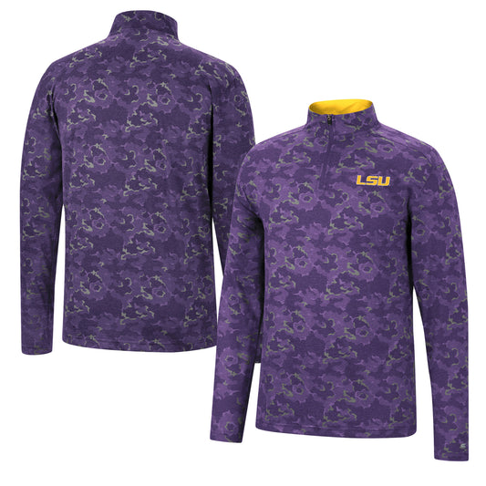 Men's Colosseum Purple LSU Tigers Tivo Quarter-Zip Jacket