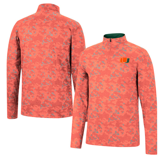 Men's Colosseum Orange Miami Hurricanes Tivo Quarter-Zip Jacket