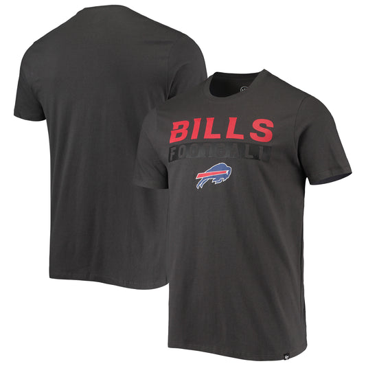 Men's '47 Charcoal Buffalo Bills Dark Ops Super Rival T-Shirt