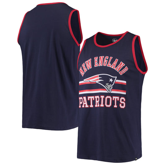 Men's '47 Navy New England Patriots Edge Super Rival Tank Top