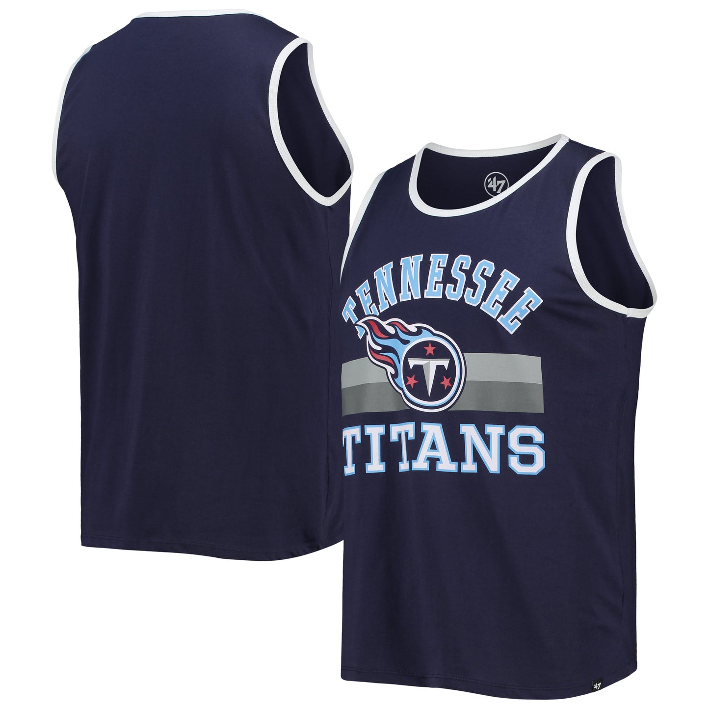 Men's '47 Navy Tennessee Titans Edge Super Rival Tank Top