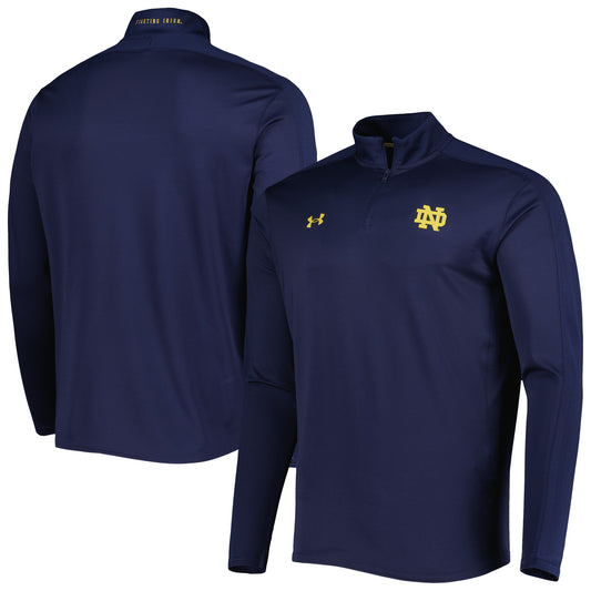 Men's Under Armour Navy Notre Dame Fighting Irish Lightweight Mock Neck Performance Quarter-Zip Jacket