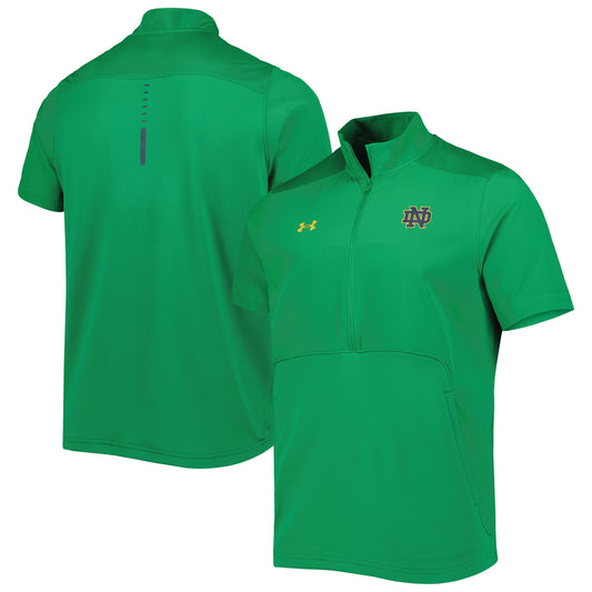 Men's Under Armour Green Notre Dame Fighting Irish Motivate 2.0 Half-Zip Jacket