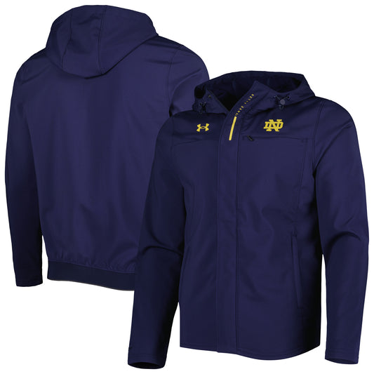 Men's Under Armour Navy Notre Dame Fighting Irish Swoven Performance Full-Zip Jacket