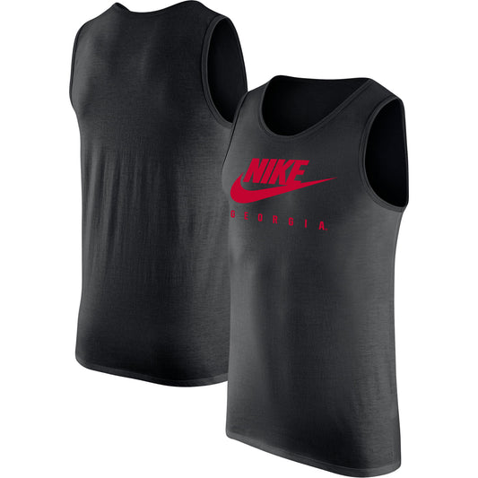 Men's Nike Black Georgia Bulldogs Futura Performance Scoop Neck Tank Top