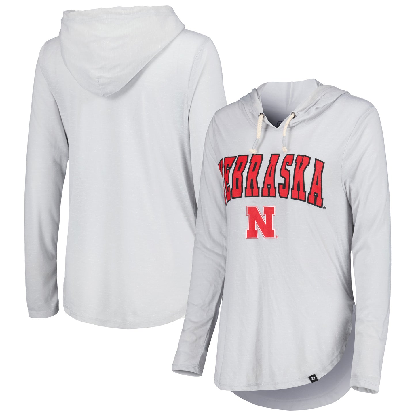 Women's Colosseum Heathered Gray Nebraska Huskers Core Cora Campus Hoodie Long Sleeve T-Shirt