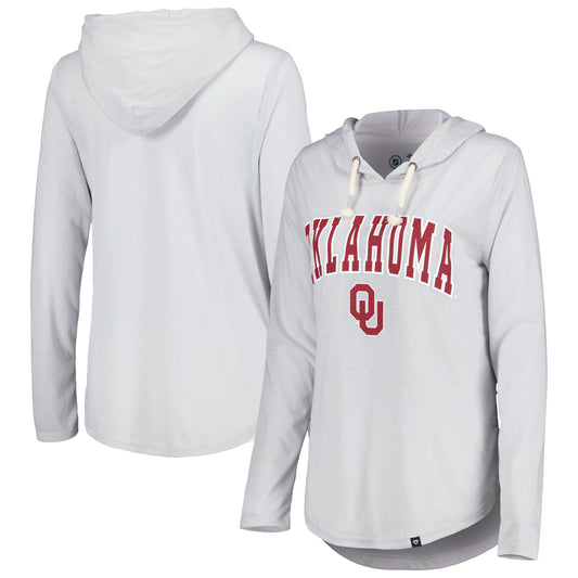 Women's Colosseum Heathered Gray Oklahoma Sooners Core Cora Campus Hoodie Long Sleeve T-Shirt
