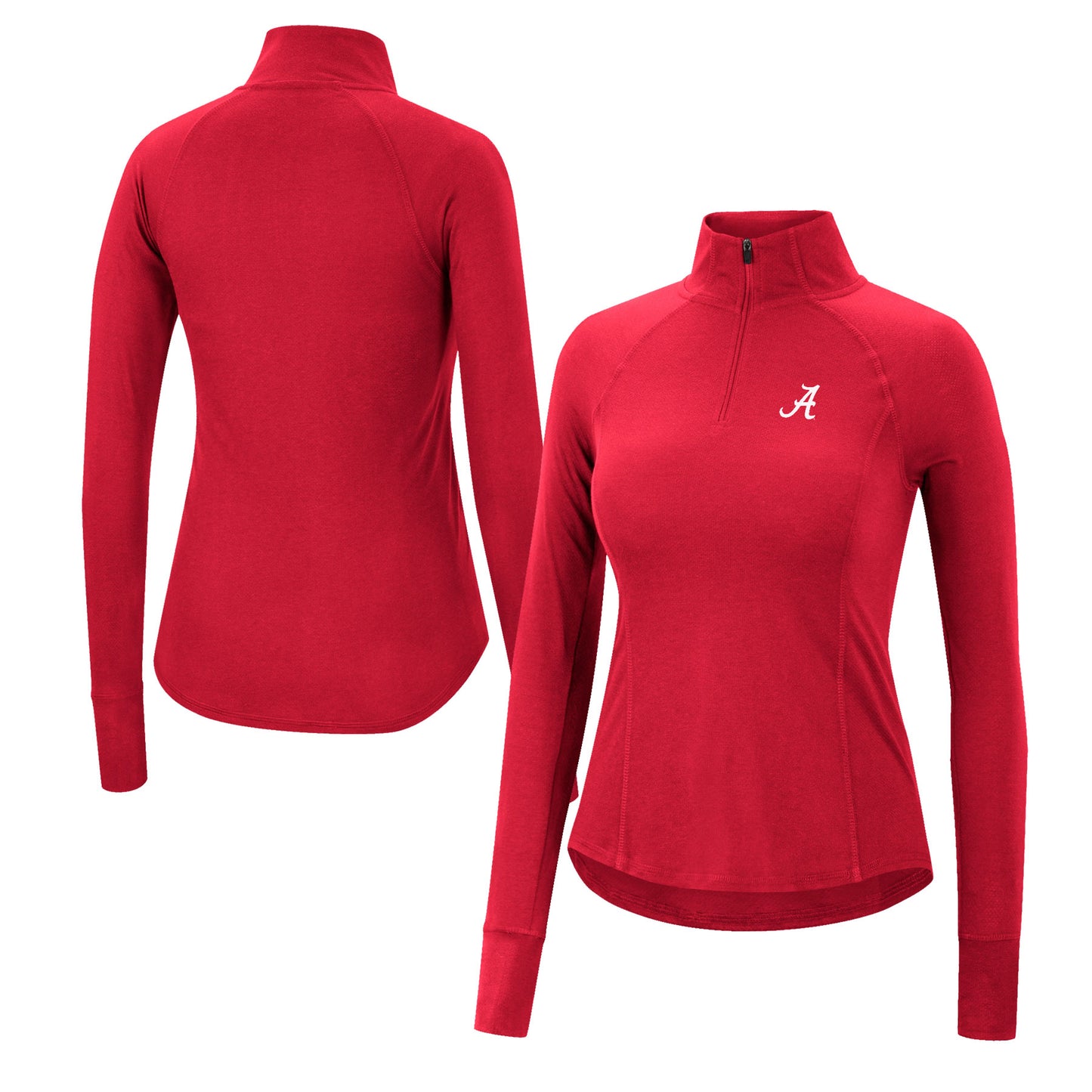 Women's Colosseum Crimson Alabama Crimson Tide Core Quinn Raglan Quarter-Zip Top